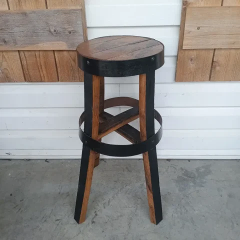 Wooden end table with black accents